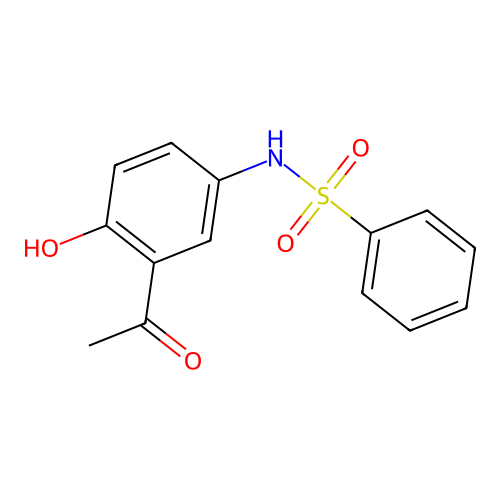 N-(3-Acetyl-4-hydroxyphenyl)benzenesulphonamide structure