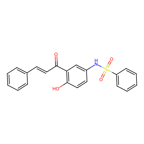 N-[4-Hydroxy-3-(1-oxo-3-phenylallyl)phenyl]benzenesulfonamide structure