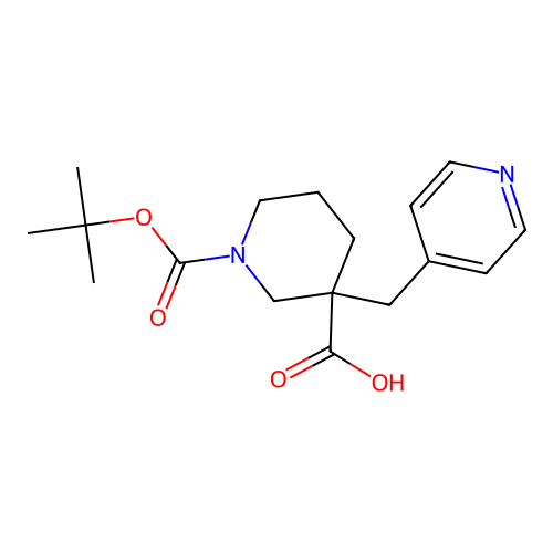 1-[(tert-butyl)oxycarbonyl]-3-Pyridin-4-ylmethylpiperidine-3-carboxylic acid structure