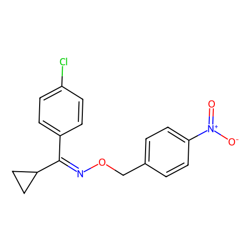 1-(4-chlorophenyl)-1-cyclopropyl-N-[(4-nitrophenyl)methoxy]methanimine structure