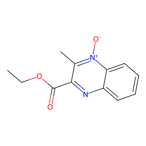 3-(Ethoxycarbonyl)-2-methylquinoxalin-1-ium-1-olate structure