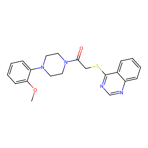 1-(4-(2-Methoxyphenyl)piperazin-1-yl)-2-(quinazolin-4-ylthio)ethanone structure