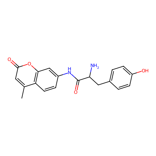 2-amino-3-(4-hydroxyphenyl)-N-(4-methyl-2-oxochromen-7-yl)propanamide structure