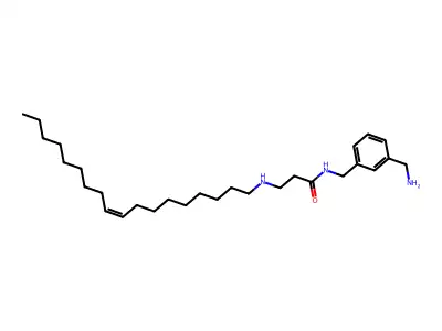 N-[[3-(aminomethyl)phenyl]methyl]-3-(octadec-9-enylamino)propanamide structure