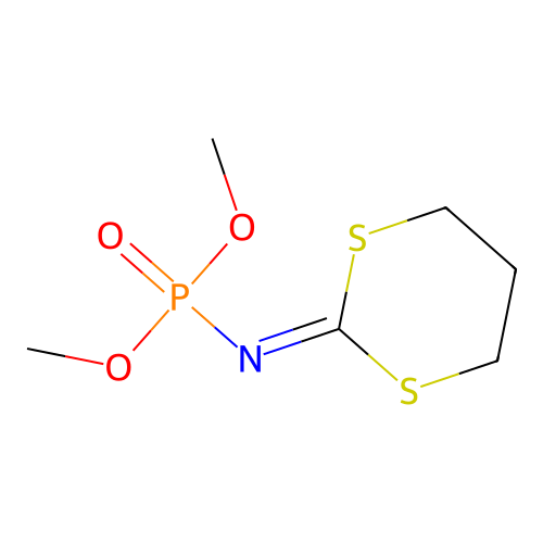 Dimethyl 1,3-dithian-2-ylidenephosphoramidate structure