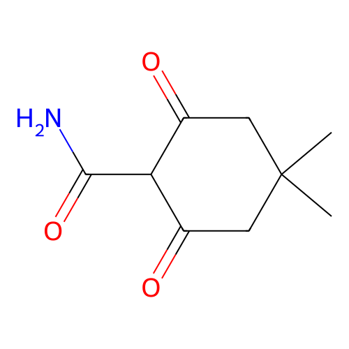 4,4-Dimethyl-2,6-dioxocyclohexanecarboxamide structure