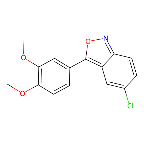2,1-Benzisoxazole, 5-chloro-3-(3,4-dimethoxyphenyl)- structure