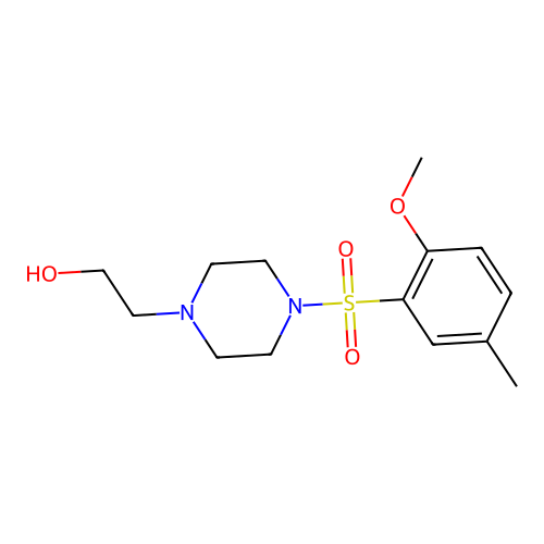 2-(4-((2-Methoxy-5-methylphenyl)sulfonyl)piperazin-1-yl)ethanol structure