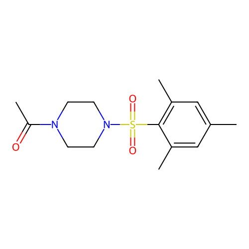 1-Acetyl-4-(mesitylsulfonyl)piperazine structure