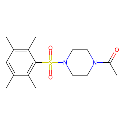 1-Acetyl-4-[(2,3,5,6-tetramethylphenyl)sulfonyl]piperazine structure