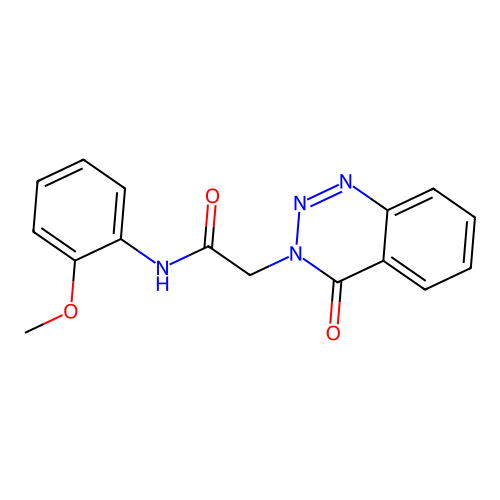 N-(2-methoxyphenyl)-2-(4-oxo-1,2,3-benzotriazin-3(4H)-yl)acetamide structure