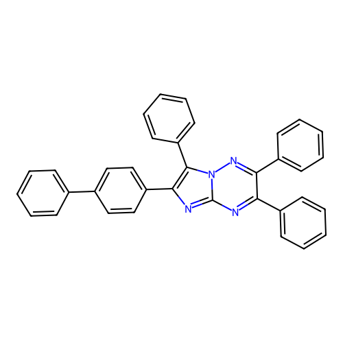6-[1,1'-Biphenyl]-4-yl-2,3,7-triphenylimidazo[1,2-b][1,2,4]triazine structure