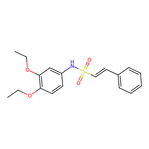 N-(3,4-diethoxyphenyl)-2-phenylethene-1-sulfonamide structure