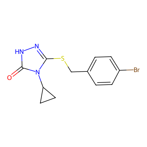 5-((4-Bromobenzyl)thio)-4-cyclopropyl-2,4-dihydro-3H-1,2,4-triazol-3-one structure