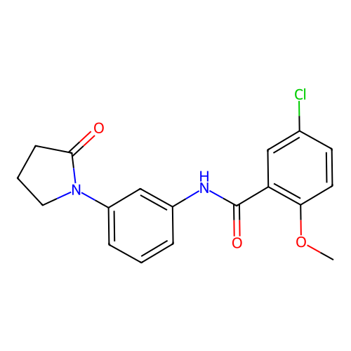 5-chloro-2-methoxy-N-[3-(2-oxopyrrolidin-1-yl)phenyl]benzamide structure