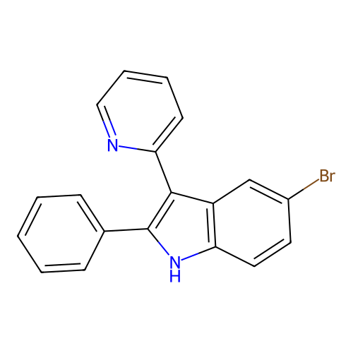 5-Bromo-2-phenyl-3-(2-pyridyl)-1H-indole structure