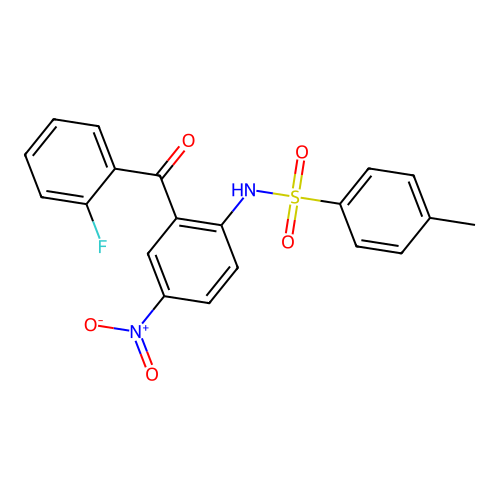 N-(2-(o-Fluorobenzoyl)-4-nitrophenyl)-p-toluenesulphonamide structure