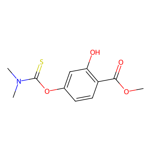Methyl 4-((dimethylamino)thioxomethoxy)salicylate structure