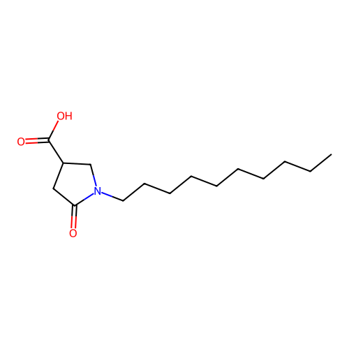 1-Decyl-5-oxopyrrolidine-3-carboxylic acid structure