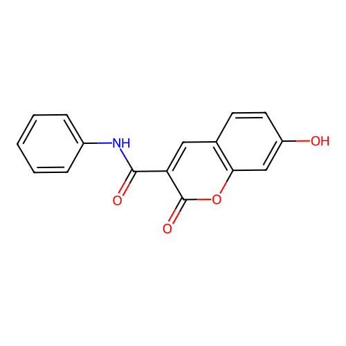 7-Hydroxy-2-oxo-N-phenyl-2H-1-benzopyran-3-carboxamide structure