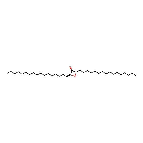 (2E)-2-heptadecylidene-4-hexadecyloxetan-3-one structure