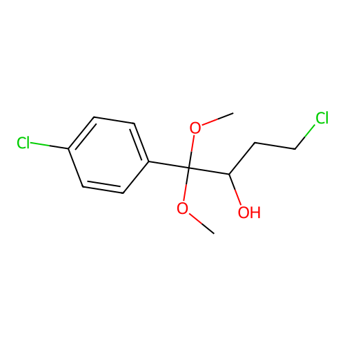 4-Chloro-alpha-(2-chloroethyl)-beta,beta-dimethoxyphenethyl alcohol structure