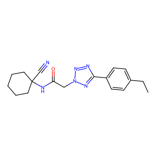 N-(1-cyanocyclohexyl)-2-[5-(4-ethylphenyl)-2H-1,2,3,4-tetrazol-2-yl]acetamide structure