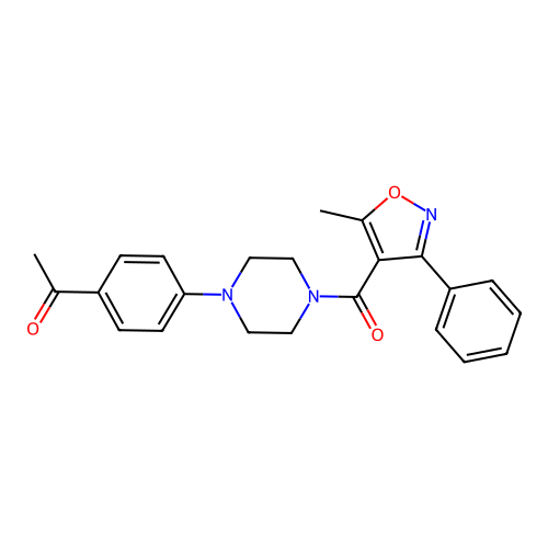 1-(4-(4-(5-Methyl-3-phenylisoxazole-4-carbonyl)piperazin-1-yl)phenyl)ethanone structure