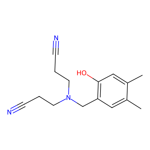 3,3'-{[(2-Hydroxy-4,5-dimethylphenyl)methyl]azanediyl}dipropanenitrile structure