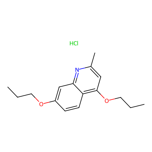 Quinaldine, 4,7-dipropoxy-, hydrochloride structure