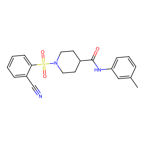 1-[(2-Cyanophenyl)sulfonyl]-N-(3-methylphenyl)-4-piperidinecarboxamide structure