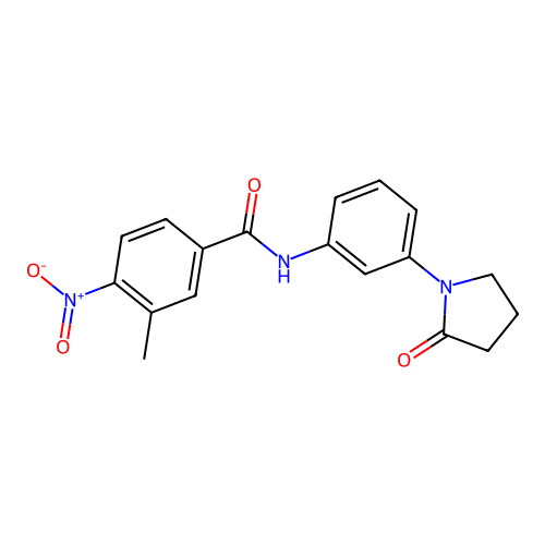 3-methyl-4-nitro-N-[3-(2-oxopyrrolidin-1-yl)phenyl]benzamide structure