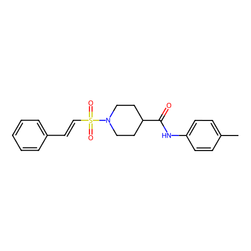 N-(4-methylphenyl)-1-(2-phenylethenesulfonyl)piperidine-4-carboxamide structure