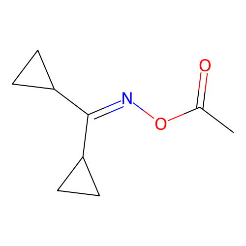 1-{[(Dicyclopropylmethylidene)amino]oxy}ethan-1-one structure
