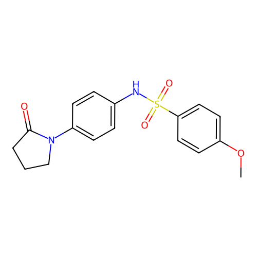 4-methoxy-N-(4-(2-oxopyrrolidin-1-yl)phenyl)benzenesulfonamide structure