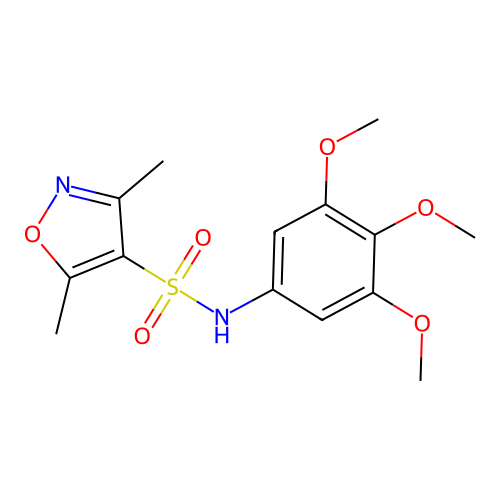 3,5-dimethyl-N-(3,4,5-trimethoxyphenyl)-1,2-oxazole-4-sulfonamide structure