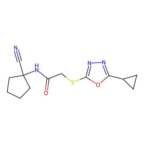 N-(1-cyanocyclopentyl)-2-[(5-cyclopropyl-1,3,4-oxadiazol-2-yl)sulfanyl]acetamide structure