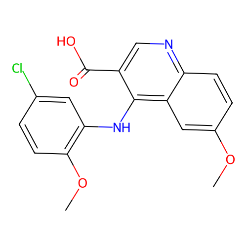 4-(5-Chloro-2-methoxyanilino)-6-methoxyquinoline-3-carboxylic acid structure