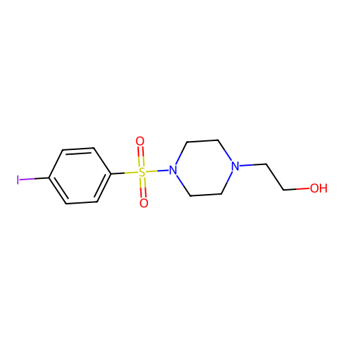 2-{4-[(4-Iodophenyl)sulfonyl]piperazino}-1-ethanol structure
