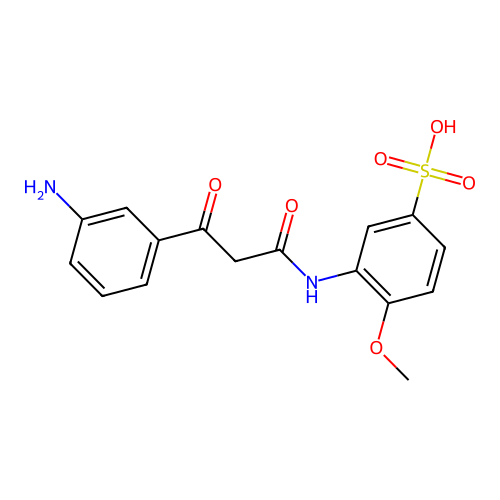 3-((3-(3-Aminophenyl)-1,3-dioxopropyl)amino)-4-methoxybenzenesulphonic acid structure