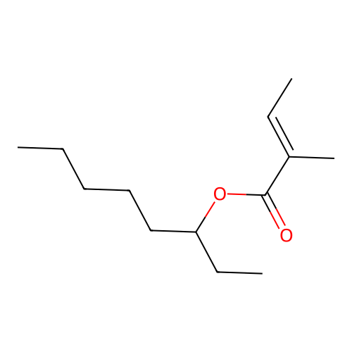 Octan-3-yl 2-methylbut-2-enoate structure