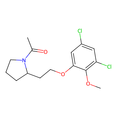 1-Acetyl-2-(2-(3,5-dichloro-2-methoxyphenoxy)ethyl)pyrrolidine structure
