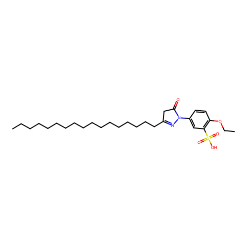 2-Ethoxy-5-(4,5-dihydro-3-heptadecyl-5-oxo-1H-pyrazol-1-yl)benzenesulphonic acid structure