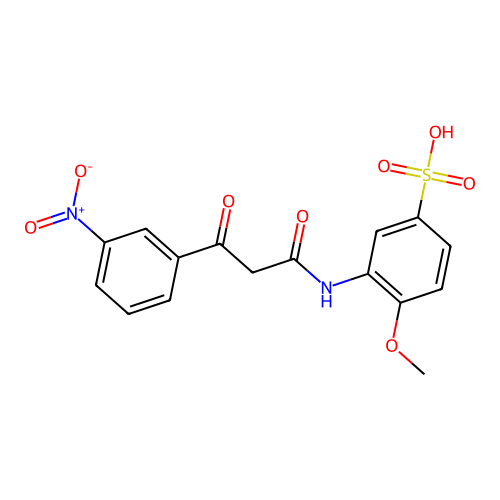 Sodium 4-methoxy-3-((3-(3-nitrophenyl)-1,3-dioxopropyl)amino)benzenesulphonate structure