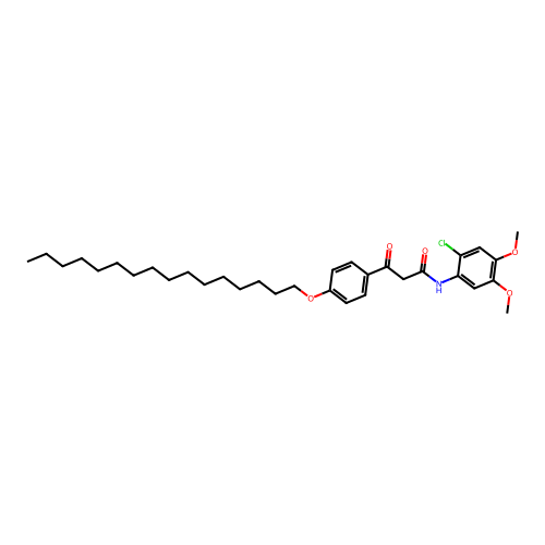 N-(2-Chloro-4,5-dimethoxyphenyl)-3-(p-(hexadecyloxy)phenyl)-3-oxopropionamide structure