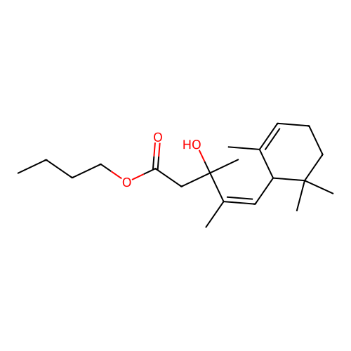 Butyl 3-hydroxy-3,4-dimethyl-5-(2,6,6-trimethyl-2-cyclohexen-1-yl)-4-pentenoate structure