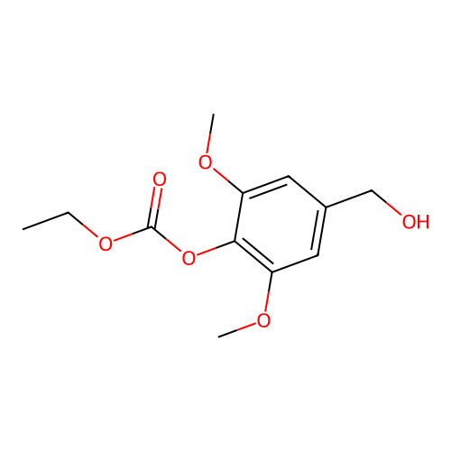 Ethyl 4-(hydroxymethyl)-2,6-dimethoxyphenyl carbonate structure