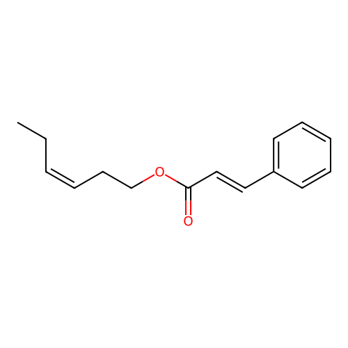2-Propenoic acid, 3-phenyl-, (3Z)-3-hexenyl ester structure
