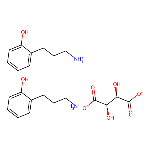 ((2-(Hydroxyphenyl)-1-methyl)ethyl)ammonium (R-(R*,R*))-tartrate structure