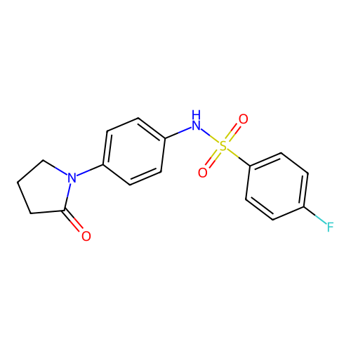 4-fluoro-N-[4-(2-oxopyrrolidin-1-yl)phenyl]benzene-1-sulfonamide structure